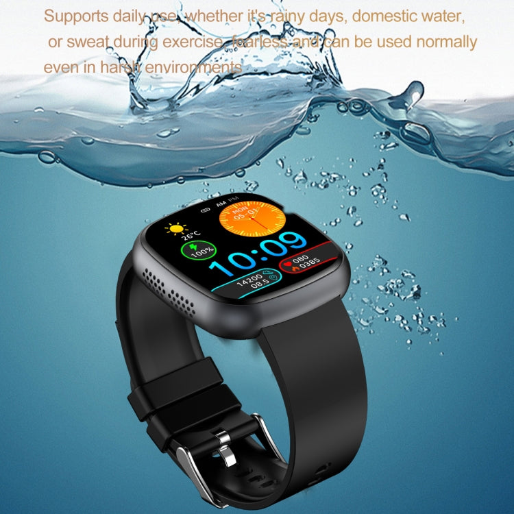 ET593 1.75 inch IPS Square Screen Smart Watch, ECG Electrocardiogram / Blood Sugar Monitoring(Black) - Smart Watches by PMC TechLife | Online Shopping South Africa | PMC TechLife | Buy Now Pay Later Mobicred