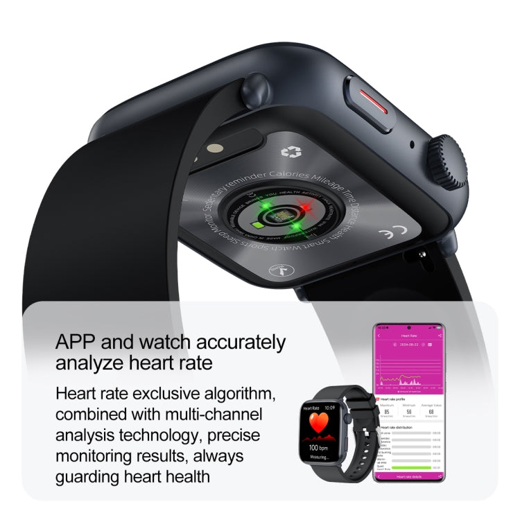 T92 1.81 inch IPS Square Screen Smart Watch, Heart Rate / Blood Oxygen / Blood Pressure(Grey) - free shipping - PMC TechLife - Order now!