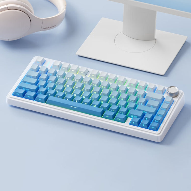 AULA F75 80 Keys Wired/2.4G/Bluetooth Three Model Customized RGB Mechanical Keyboard(Side Engraved Blue) - free shipping - PMC TechLife - Order now!