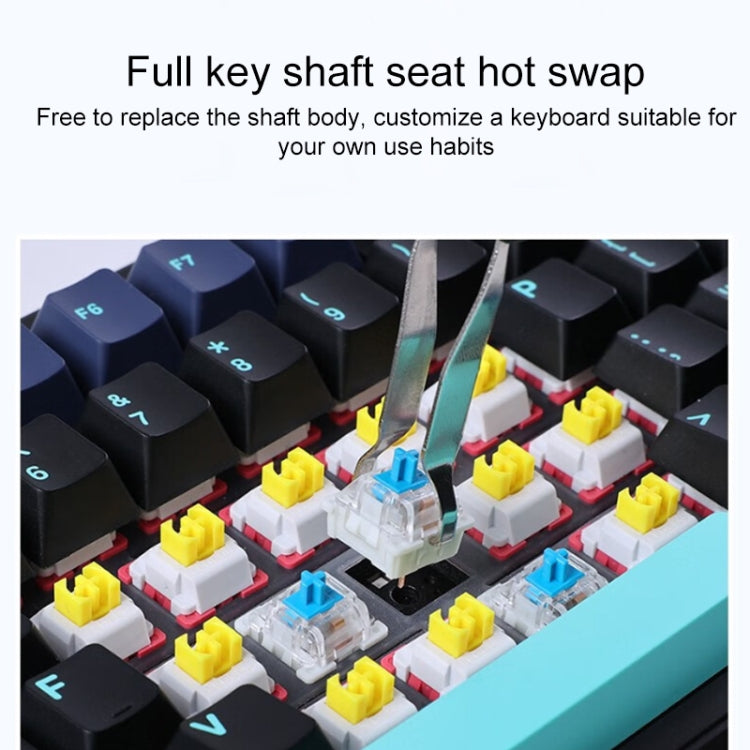 AULA F87 Pro 87 Keys Wired/2.4G/Bluetooth Three Model Customized RGB Mechanical Keyboard(Space Golden Shaft) - Wireless Keyboard by AULA | Online Shopping South Africa | PMC TechLife | Buy Now Pay Later Mobicred