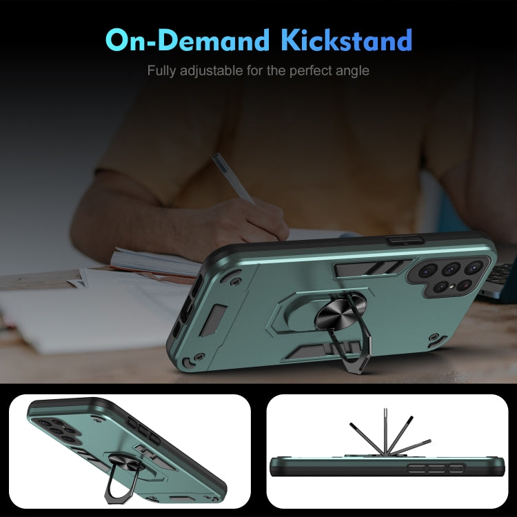 For Samsung Galaxy S25 Ultra 5G Shockproof Metal Ring Holder Phone Case(Green) - Galaxy S25 Ultra 5G Cases by PMC Jewellery | Online Shopping South Africa | PMC Jewellery | Buy Now Pay Later Mobicred