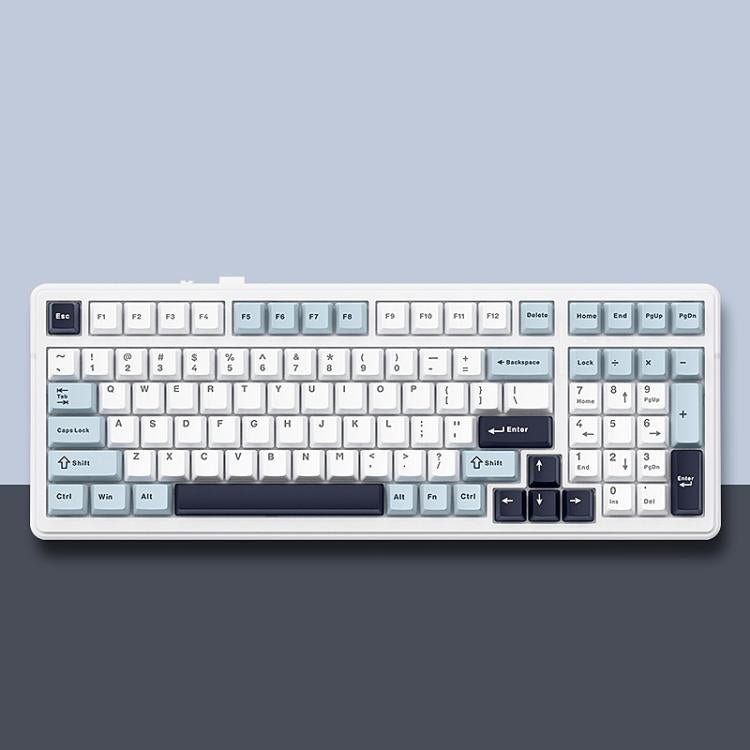 AULA F99 99 Keys Wired/2.4G/Bluetooth Three Model Customized RGB Mechanical Keyboard(Smoky Blue Sea Fog) - free shipping - PMC TechLife - Order now!