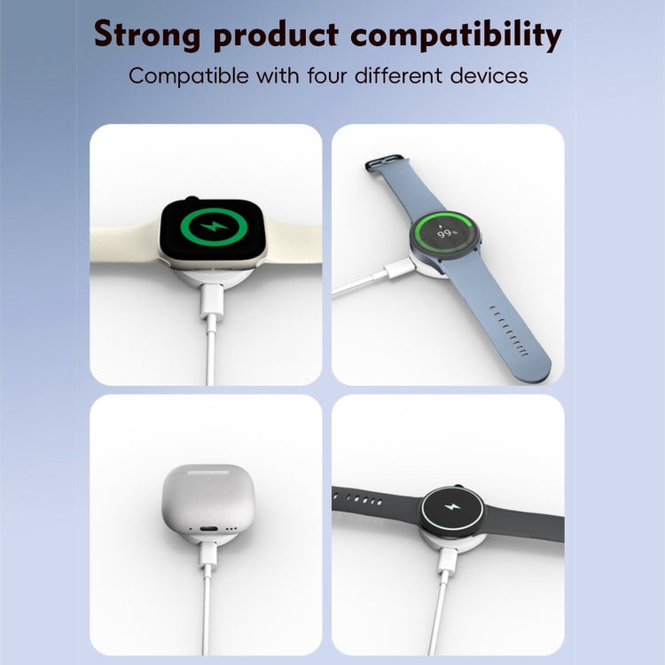 4 in 1 Portable Smart Watch Magnetic Wireless Charger(White) - Charger / Holder by PMC TechLife | Online Shopping South Africa | PMC TechLife | Buy Now Pay Later Mobicred