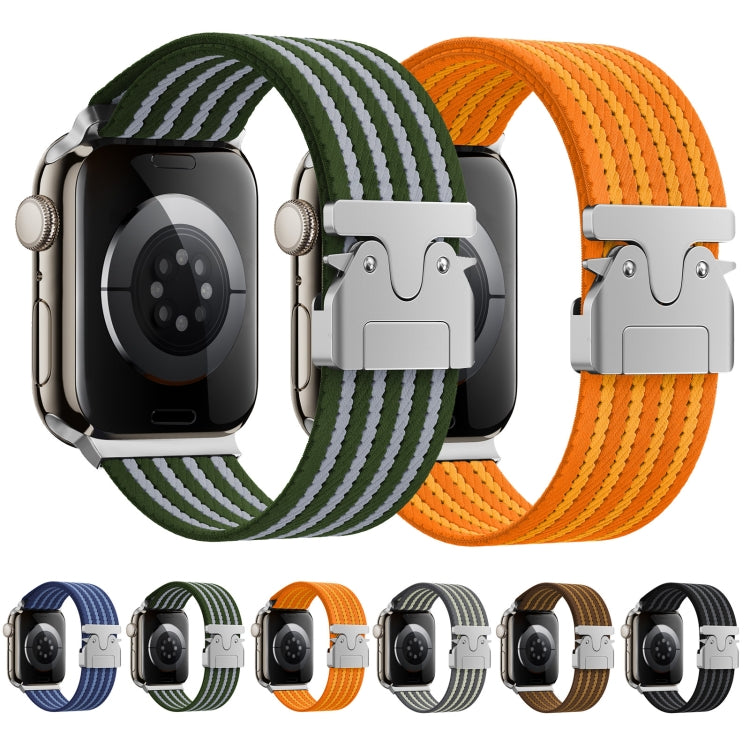 For Apple Watch 46mm / 49mm / 45mm / 44mm Parachute Buckle 4-Stripe Braided Nylon Watch Band(Black Grey) - free shipping - PMc TechLife - Order now!