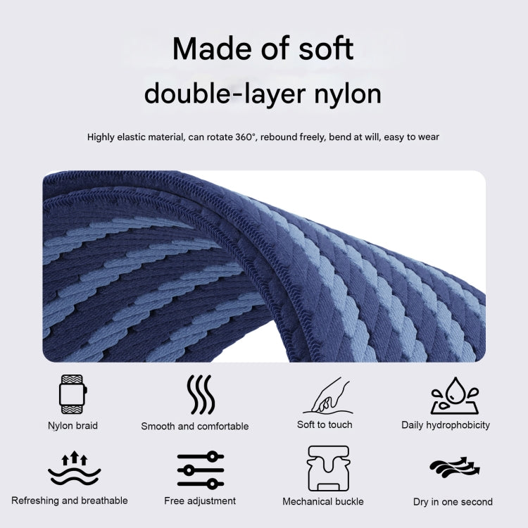 For Apple Watch 46mm / 49mm / 45mm / 44mm Parachute Buckle 4-Stripe Braided Nylon Watch Band(Green White) - free shipping - PMc TechLife - Order now!