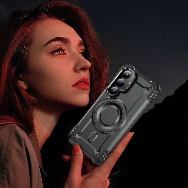 For Samsung Galaxy S25+ 5G Lens Holder MagSafe Phone Case(Grey) - free shipping - PMC Jewellery - Order now!