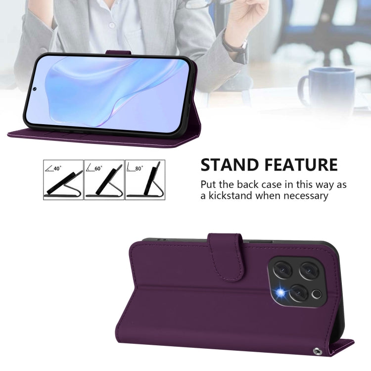 For Doogee N55 Plus Skin Feel Solid Color Leather Phone Case with Lanyard(Violet) - Doogee Cases by PMC TechLife | Online Shopping South Africa | PMC TechLife | Buy Now Pay Later Mobicred