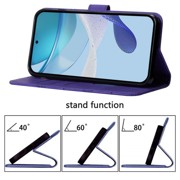 For Doogee N55 Plus Crossbody 3D Embossed Flip Leather Phone Case(Purple) - Doogee Cases by PMC TechLife | Online Shopping South Africa | PMC TechLife | Buy Now Pay Later Mobicred