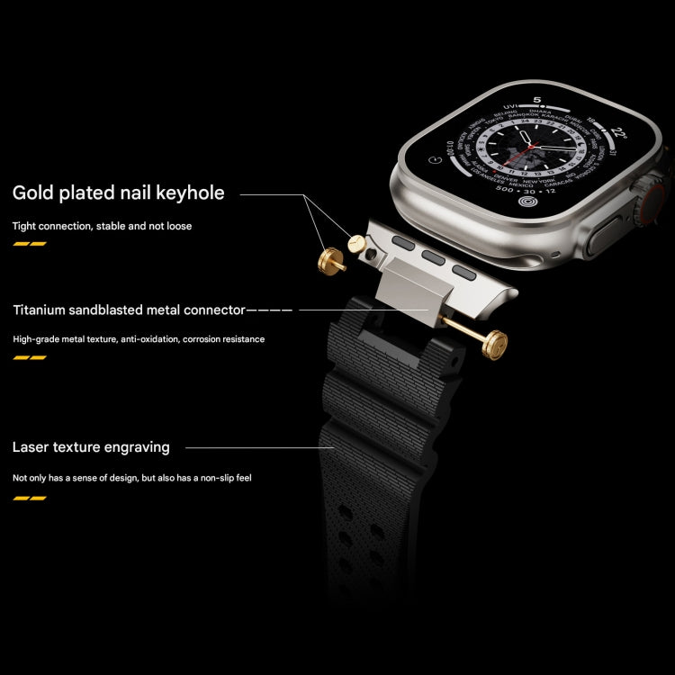 For Apple Watch 42mm / 41mm / 40mm / 38mm Cool Dual-Row Holes Silicone Watch Band(Orange Silver) - Watch Bands by PMC TechLife | Online Shopping South Africa | PMC TechLife | Buy Now Pay Later Mobicred