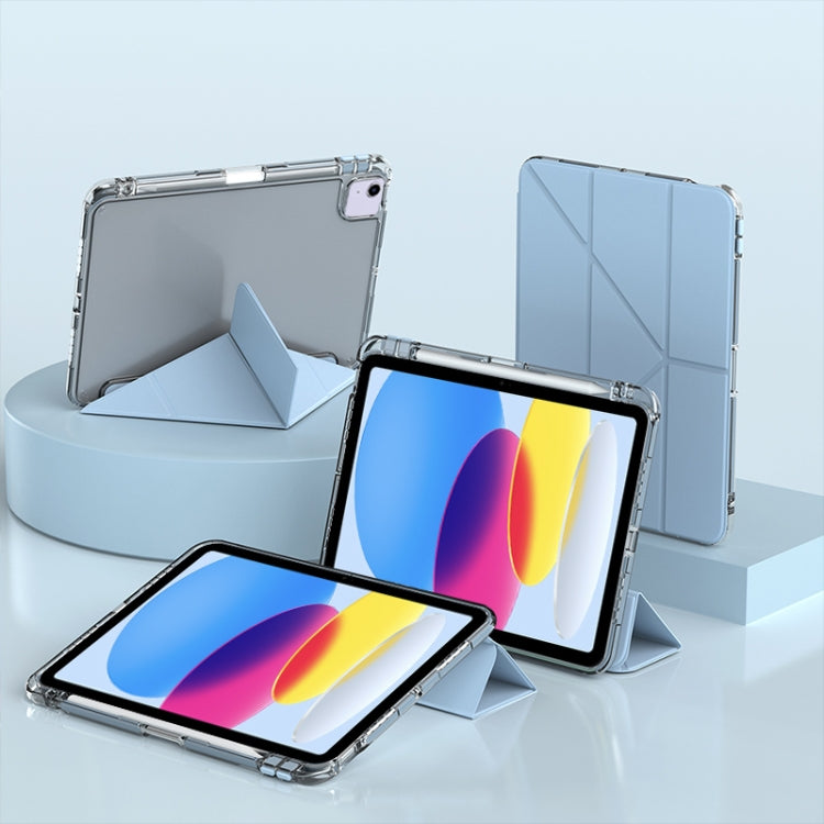For iPad 2025 / 2022 mutural Y-Shape Deformation Leather Tablet Case(Ice Blue) - free shipping - PMc TechLife - Order now!