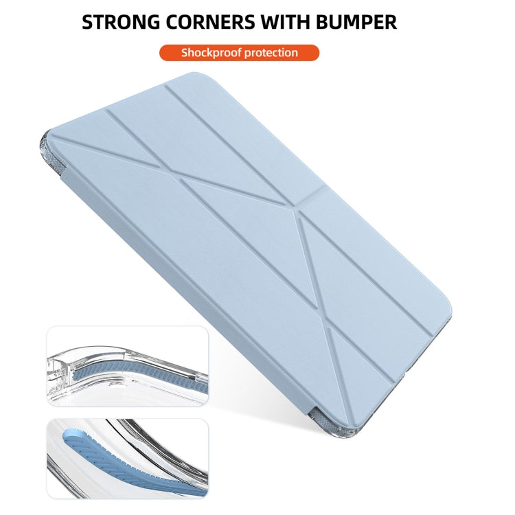 For iPad 2025 / 2022 mutural Y-Shape Deformation Leather Tablet Case(Ice Blue) - free shipping - PMc TechLife - Order now!