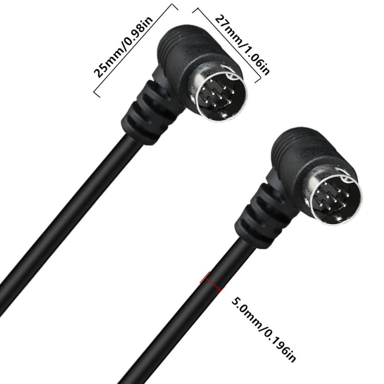 Double Curved mini DIN 9 Pin TV Audio Adapter Cable, Length:3m(Black) - Others by PMC TechLife | Online Shopping South Africa | PMC TechLife | Buy Now Pay Later Mobicred