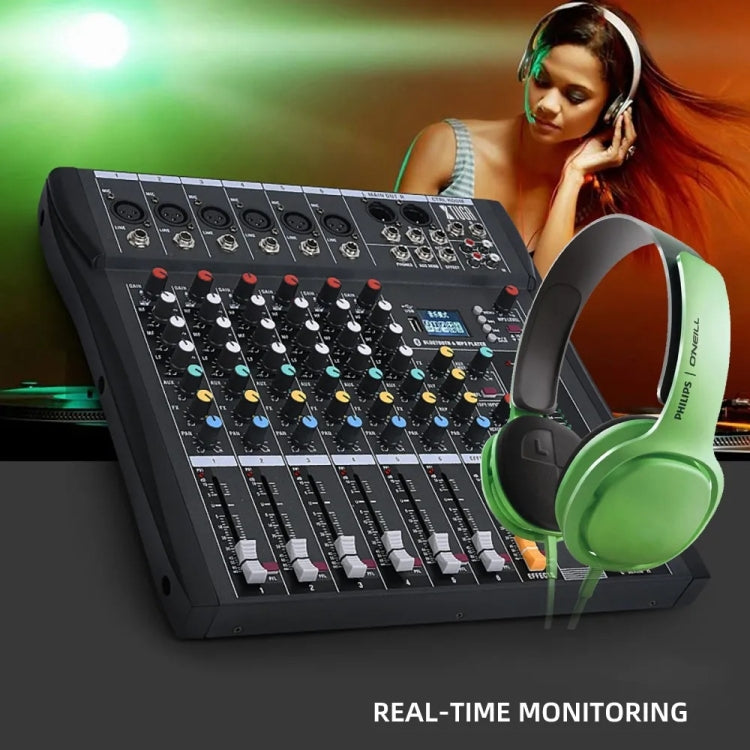 XTUGA CT60X 6-Channels Audio Mixer DJ Mixing Console with 48V Power Supply(EU Plug) - Live Sound Effects Processors by XTUGA | Online Shopping South Africa | PMC TechLife | Buy Now Pay Later Mobicred