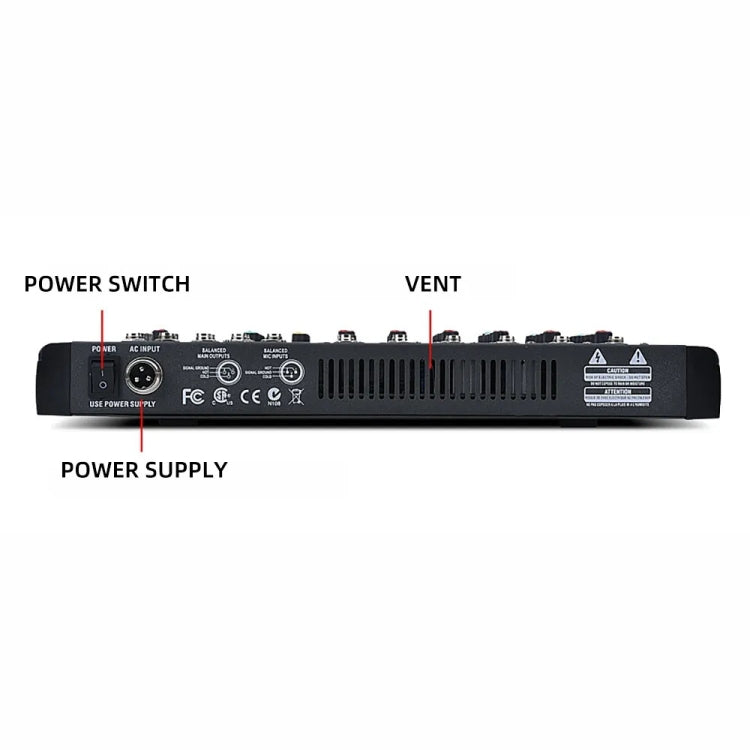 XTUGA CT60X 6-Channels Audio Mixer DJ Mixing Console with 48V Power Supply(EU Plug) - Live Sound Effects Processors by XTUGA | Online Shopping South Africa | PMC TechLife | Buy Now Pay Later Mobicred