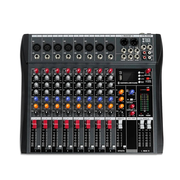 XTUGA CT80X 8-Channels Audio Mixer DJ Mixing Console with 48V Power Supply(UK Plug) - free shipping - PMC TechLife - Order now!