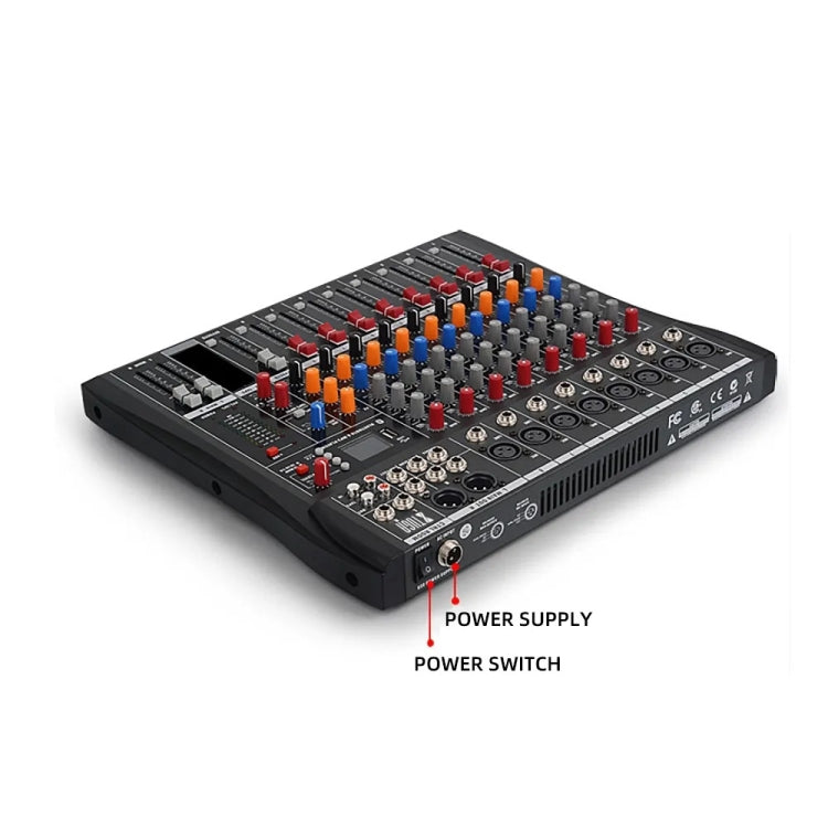 XTUGA CT80X 8-Channels Audio Mixer DJ Mixing Console with 48V Power Supply(EU Plug) - Live Sound Effects Processors by XTUGA | Online Shopping South Africa | PMC TechLife | Buy Now Pay Later Mobicred