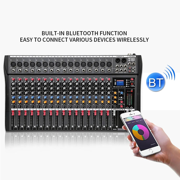 XTUGA CT160X 16-Channels Audio Mixer DJ Mixing Console with 48V Power Supply(EU Plug) - Live Sound Effects Processors by XTUGA | Online Shopping South Africa | PMC TechLife | Buy Now Pay Later Mobicred