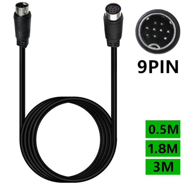 90 Degree mini DIN 9 Pin Male to Female TV Box Adapter Cable, Length:3m(Black) - Others by PMC TechLife | Online Shopping South Africa | PMC TechLife | Buy Now Pay Later Mobicred