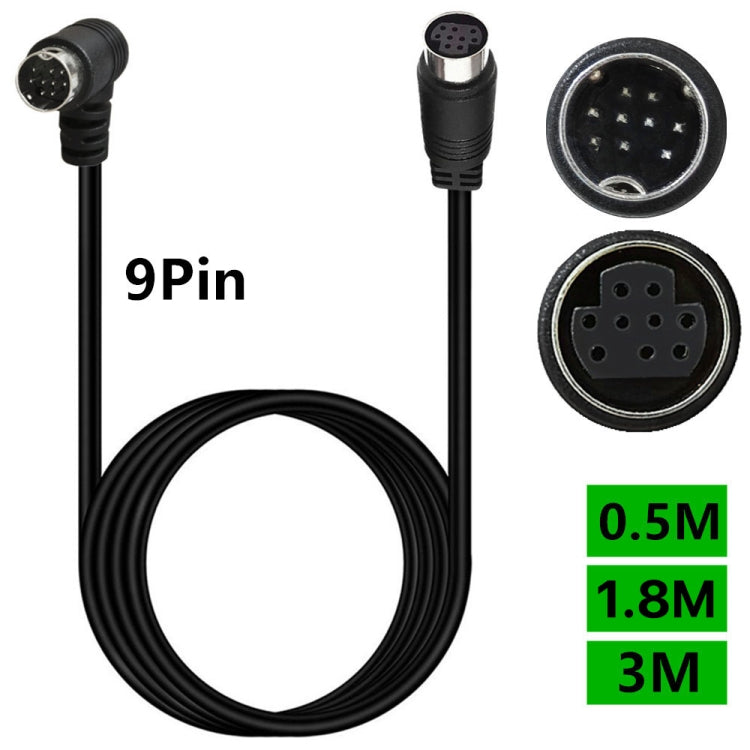 Curved mini DIN 9 Pin Male to Female TV Box Adapter Cable, Length:3m(Black) - Others by PMC TechLife | Online Shopping South Africa | PMC TechLife | Buy Now Pay Later Mobicred