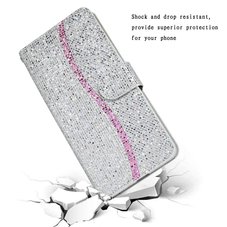 For Samsung Galaxy S25+ 5G Glitter Powder Filp Leather Phone Case(Silver) - Galaxy S25+ 5G Cases by PMC Jewellery | Online Shopping South Africa | PMC Jewellery | Buy Now Pay Later Mobicred