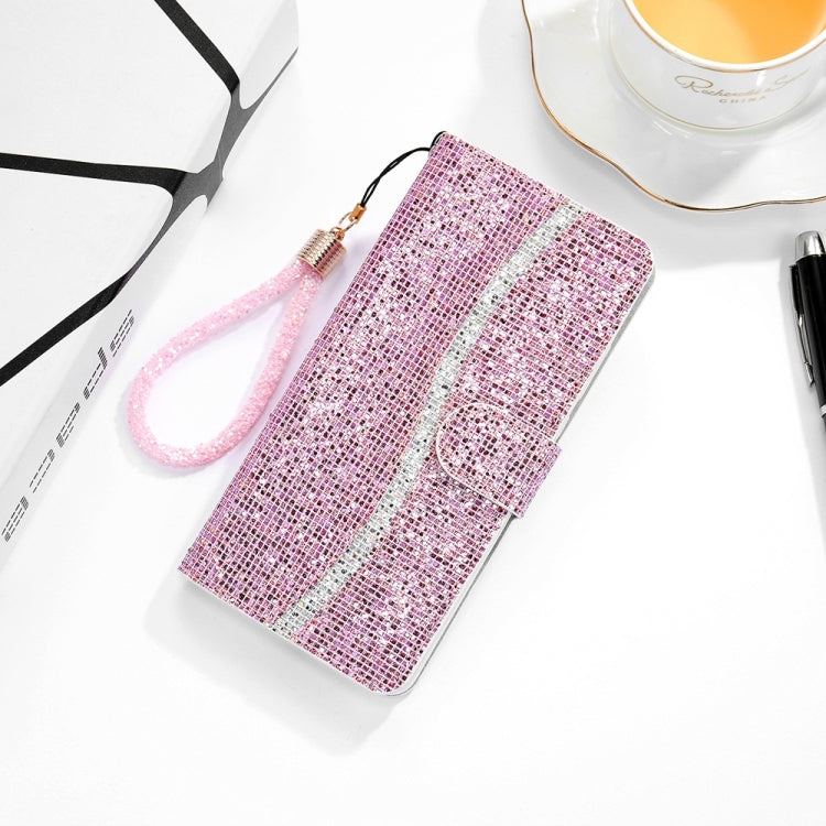 For Samsung Galaxy S25 5G Glitter Powder Filp Leather Phone Case(Pink) - Galaxy S25 5G Cases by PMC Jewellery | Online Shopping South Africa | PMC Jewellery | Buy Now Pay Later Mobicred
