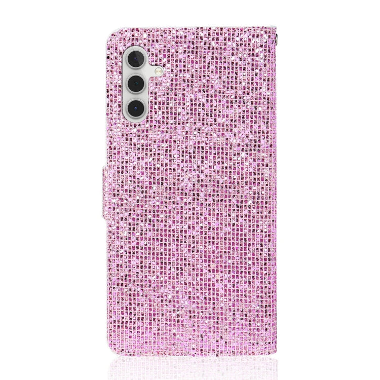 For Samsung Galaxy S25 5G Glitter Powder Filp Leather Phone Case(Pink) - Galaxy S25 5G Cases by PMC Jewellery | Online Shopping South Africa | PMC Jewellery | Buy Now Pay Later Mobicred