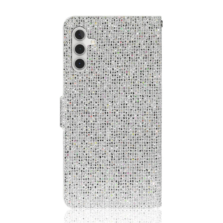For Samsung Galaxy S25 5G Glitter Powder Filp Leather Phone Case(Silver) - Galaxy S25 5G Cases by PMC Jewellery | Online Shopping South Africa | PMC Jewellery | Buy Now Pay Later Mobicred