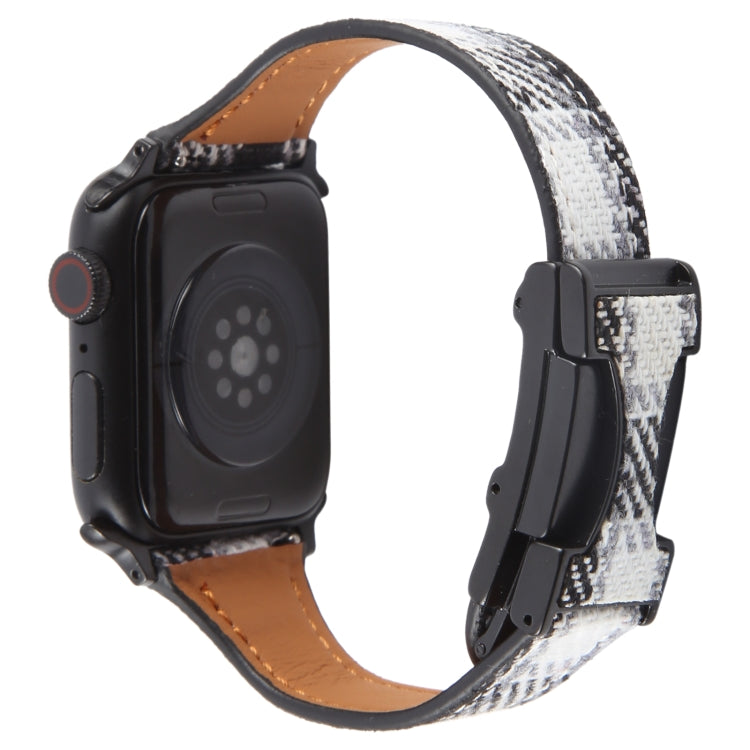 For Apple Watch 46mm / 49mm / 45mm / 44mm Slim Magnetic Buckle Napped Fabric Leather Watch Band(Grey) - Watch Bands by PMC TechLife | Online Shopping South Africa | PMC TechLife | Buy Now Pay Later Mobicred