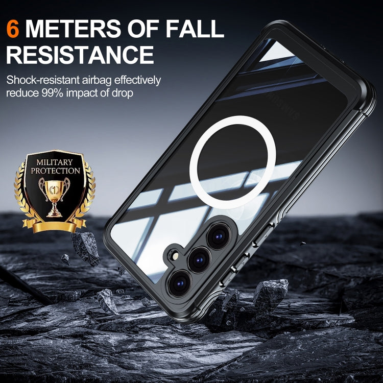 For Samsung Galaxy S25+ 5G RedPepper Tempered Glass MagSafe Phone Case(Black) - Galaxy S25+ 5G Cases by RedPepper | Online Shopping South Africa | PMC Jewellery | Buy Now Pay Later Mobicred