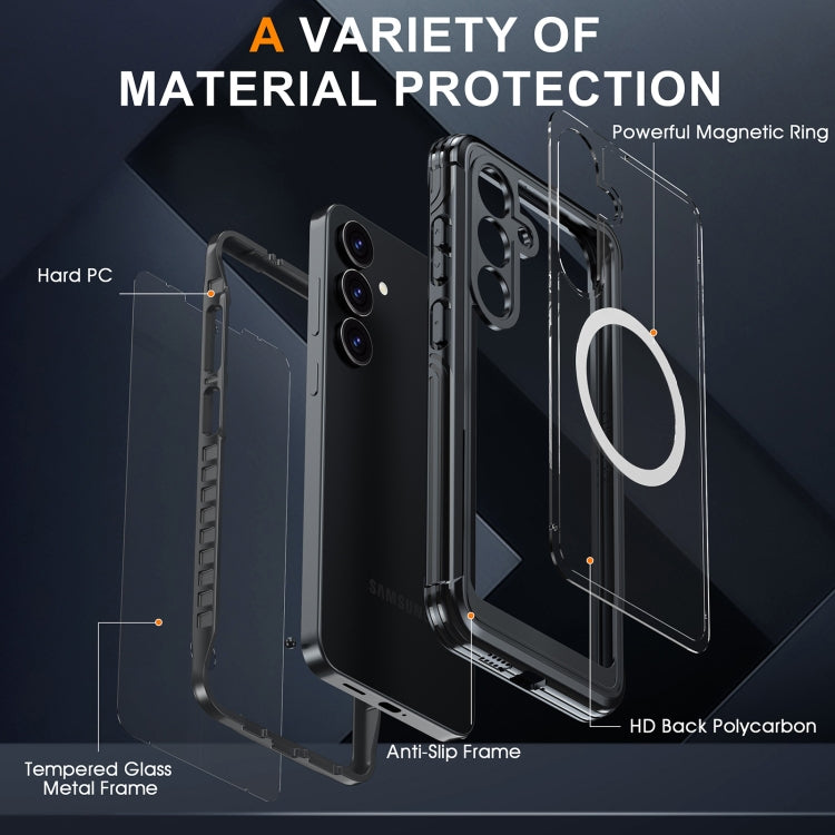 For Samsung Galaxy S25 Edge 5G RedPepper Tempered Glass MagSafe Phone Case(Black) - Galaxy S25 Edge 5G Cases by RedPepper | Online Shopping South Africa | PMc TechLife | Buy Now Pay Later Mobicred