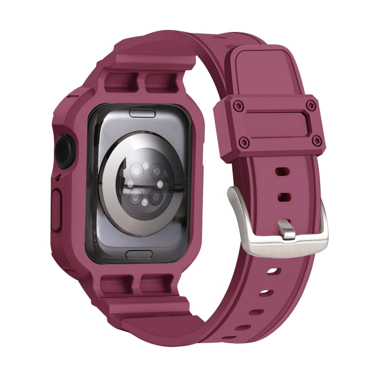 For Apple Watch Series 10 46mm Armor TPU Case Integrated Watch Band(Plum Color) - Watch Cases by PMC Jewellery | Online Shopping South Africa | PMC Jewellery | Buy Now Pay Later Mobicred