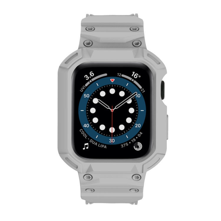 For Apple Watch Series 10 46mm Armor TPU Case Integrated Watch Band(Light Grey) - Watch Cases by PMC Jewellery | Online Shopping South Africa | PMC Jewellery | Buy Now Pay Later Mobicred
