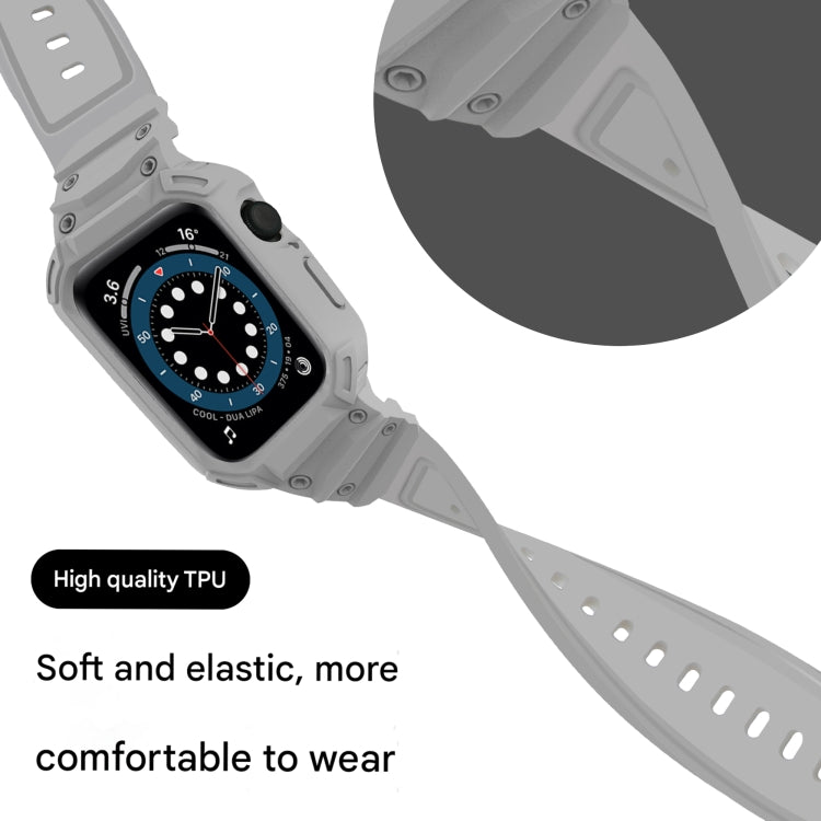 For Apple Watch Series 10 46mm Armor TPU Case Integrated Watch Band(Light Grey) - Watch Cases by PMC Jewellery | Online Shopping South Africa | PMC Jewellery | Buy Now Pay Later Mobicred