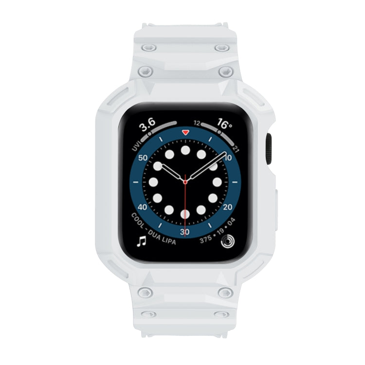 For Apple Watch Series 10 42mm Armor TPU Case Integrated Watch Band(White) - Watch Cases by PMC Jewellery | Online Shopping South Africa | PMC Jewellery | Buy Now Pay Later Mobicred
