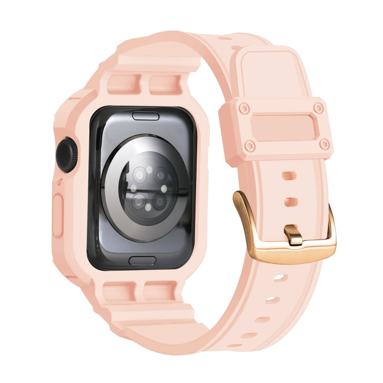 For Apple Watch Series 10 42mm Armor TPU Case Integrated Watch Band(Pink) - Watch Cases by PMC Jewellery | Online Shopping South Africa | PMC Jewellery | Buy Now Pay Later Mobicred