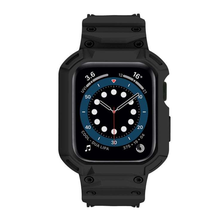 For Apple Watch Series 10 42mm Armor TPU Case Integrated Watch Band(Black) - Watch Cases by PMC Jewellery | Online Shopping South Africa | PMC Jewellery | Buy Now Pay Later Mobicred
