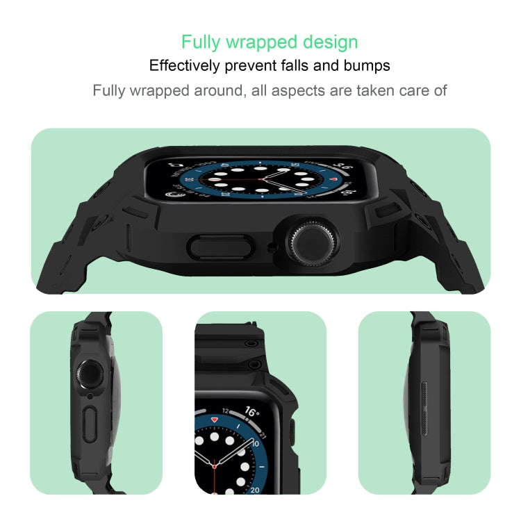 For Apple Watch Series 10 42mm Armor TPU Case Integrated Watch Band(Black) - Watch Cases by PMC Jewellery | Online Shopping South Africa | PMC Jewellery | Buy Now Pay Later Mobicred
