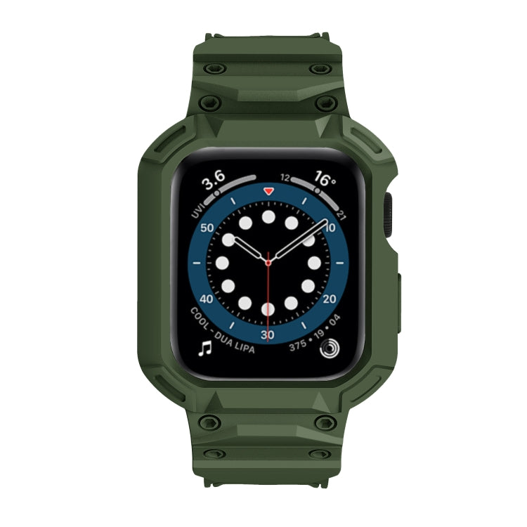For Apple Watch Series 10 42mm Armor TPU Case Integrated Watch Band(Army Green) - Watch Cases by PMC Jewellery | Online Shopping South Africa | PMC Jewellery | Buy Now Pay Later Mobicred