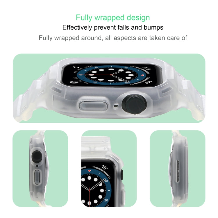 For Apple Watch Series 10 42mm Armor TPU Case Integrated Watch Band(Frosted Clear) - free shipping - PMC Jewellery - Order now!