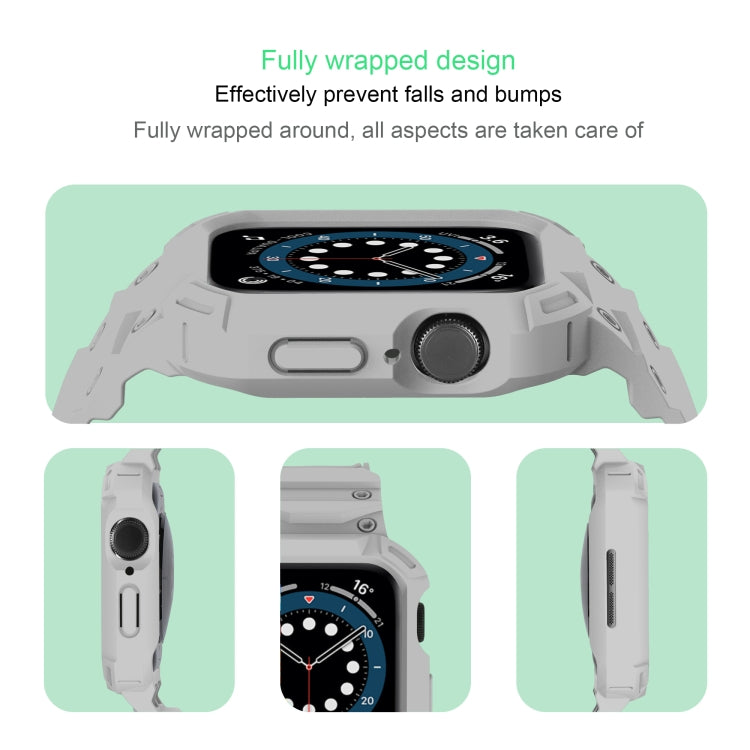 For Apple Watch Series 10 42mm Armor TPU Case Integrated Watch Band(Light Grey) - Watch Cases by PMC Jewellery | Online Shopping South Africa | PMC Jewellery | Buy Now Pay Later Mobicred