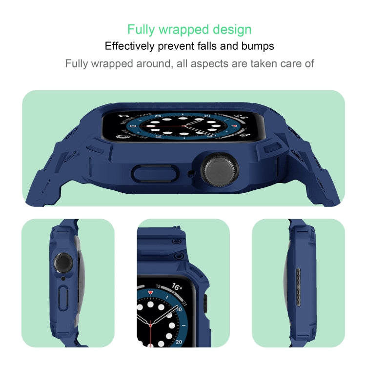 For Apple Watch Series 10 42mm Armor TPU Case Integrated Watch Band(Midnight Blue) - Watch Cases by PMC Jewellery | Online Shopping South Africa | PMC Jewellery | Buy Now Pay Later Mobicred