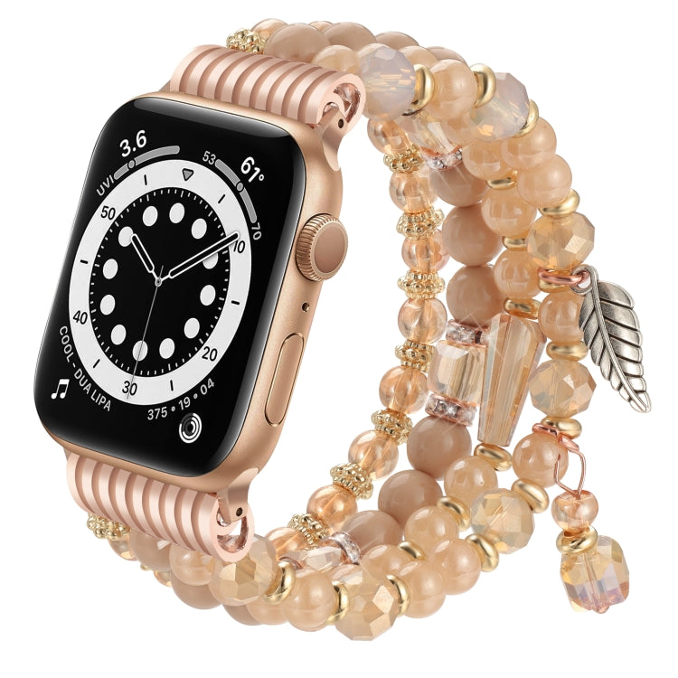 For Apple Watch 42mm / 41mm / 40mm / 38mm Tassel Beaded Chain Watch Band(Rose Gold) - free shipping - PMC TechLife - Order now!