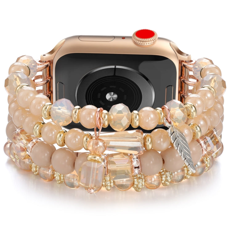 For Apple Watch 42mm / 41mm / 40mm / 38mm Tassel Beaded Chain Watch Band(Rose Gold) - free shipping - PMC TechLife - Order now!