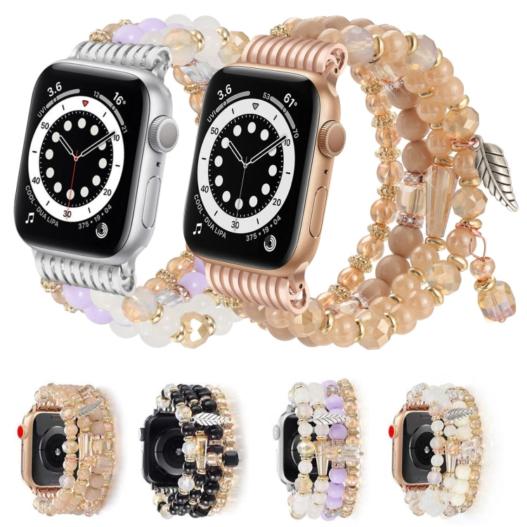 For Apple Watch 46mm / 49mm / 45mm / 44mm Tassel Beaded Chain Watch Band(Rose Gold) - free shipping - PMC TechLife - Order now!