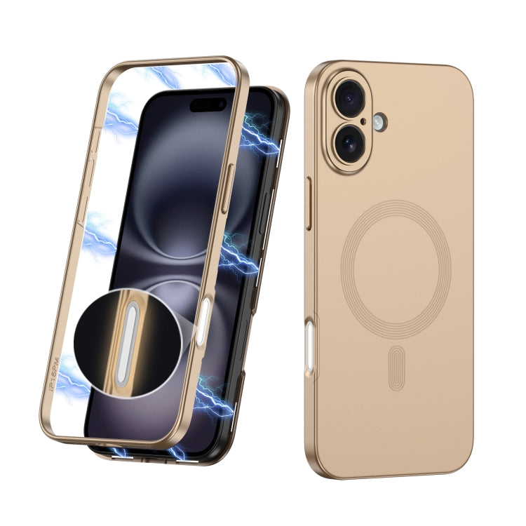 For iPhone 16 GKK MagSafe Full Coverage Phone Case(Gold) - free shipping - PMC Jewellery - Order now!