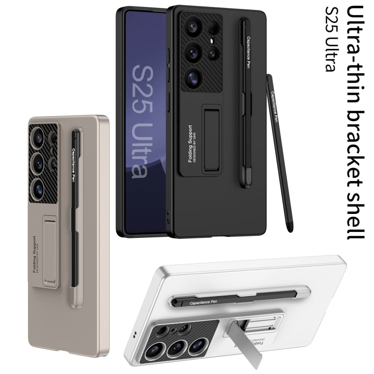 For Samsung Galaxy S25 Ultra 5G GKK Ultra-thin Holder Phone Case with Pen Slots & Stylus Pen(Silver) - free shipping - PMC Jewellery - Order now!