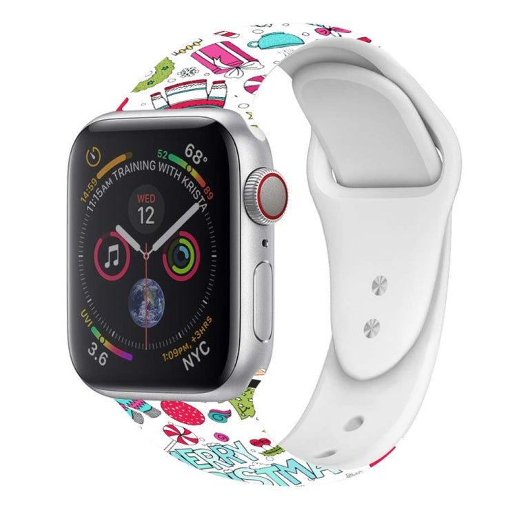 For Apple Watch 46mm / 49mm / 45mm / 44mm Christmas Pattern Silicone Watch Band(Funny Christmas) - free shipping - PMc TechLife - Order now!