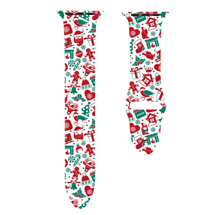For Apple Watch 46mm / 49mm / 45mm / 44mm Christmas Pattern Silicone Watch Band(Childlike Christmas 1) - free shipping - PMc TechLife - Order now!