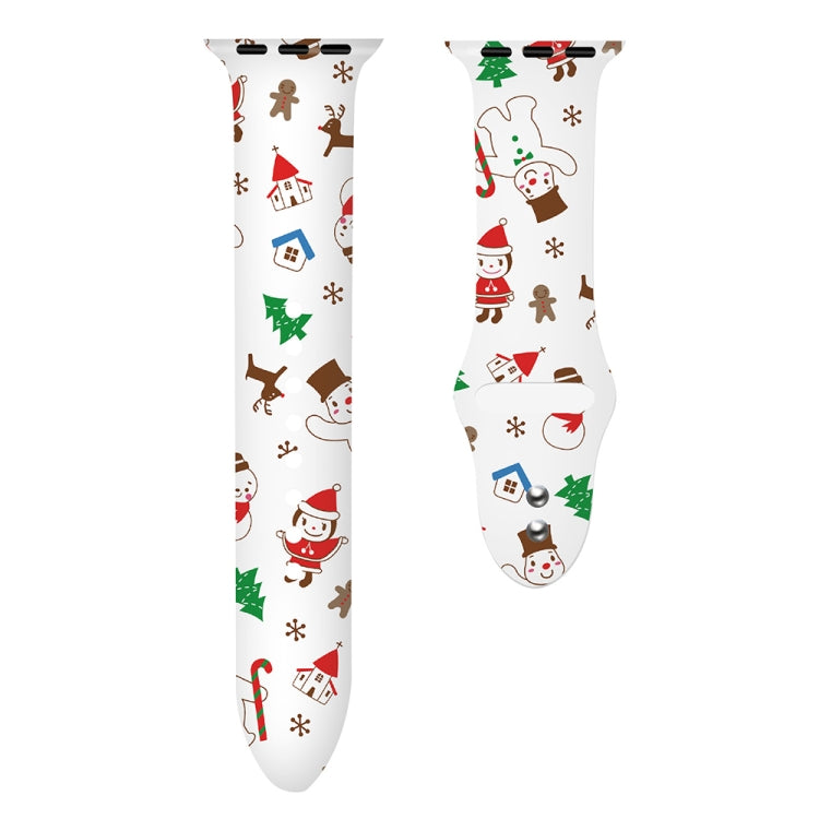 For Apple Watch 46mm / 49mm / 45mm / 44mm Christmas Pattern Silicone Watch Band(Christmas Snowman) - free shipping - PMc TechLife - Order now!