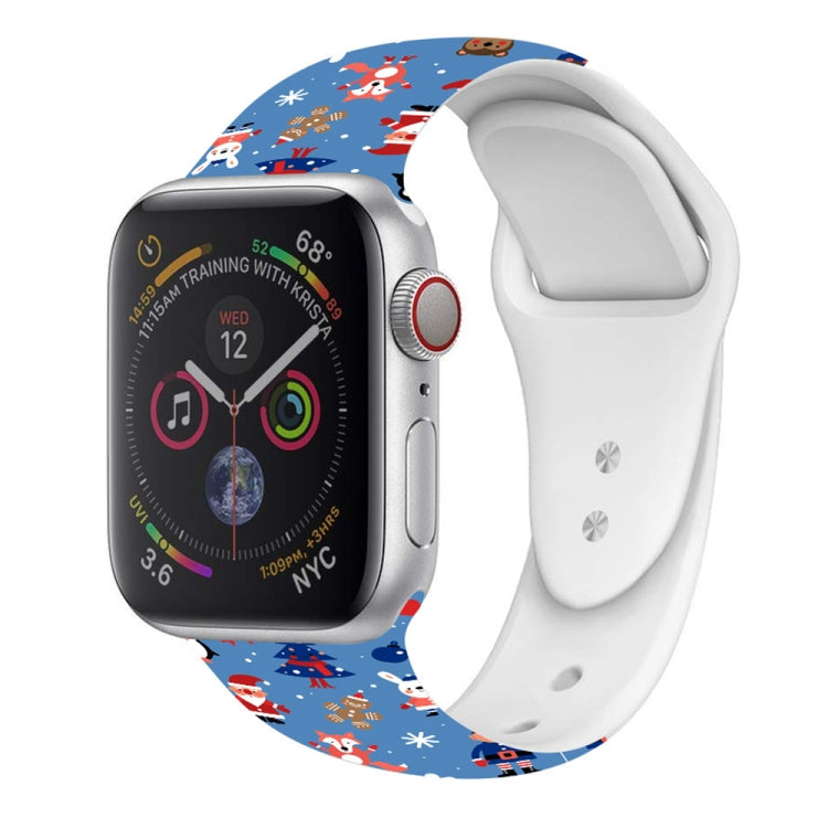 For Apple Watch 46mm / 49mm / 45mm / 44mm Christmas Pattern Silicone Watch Band(Animal Christmas) - free shipping - PMc TechLife - Order now!